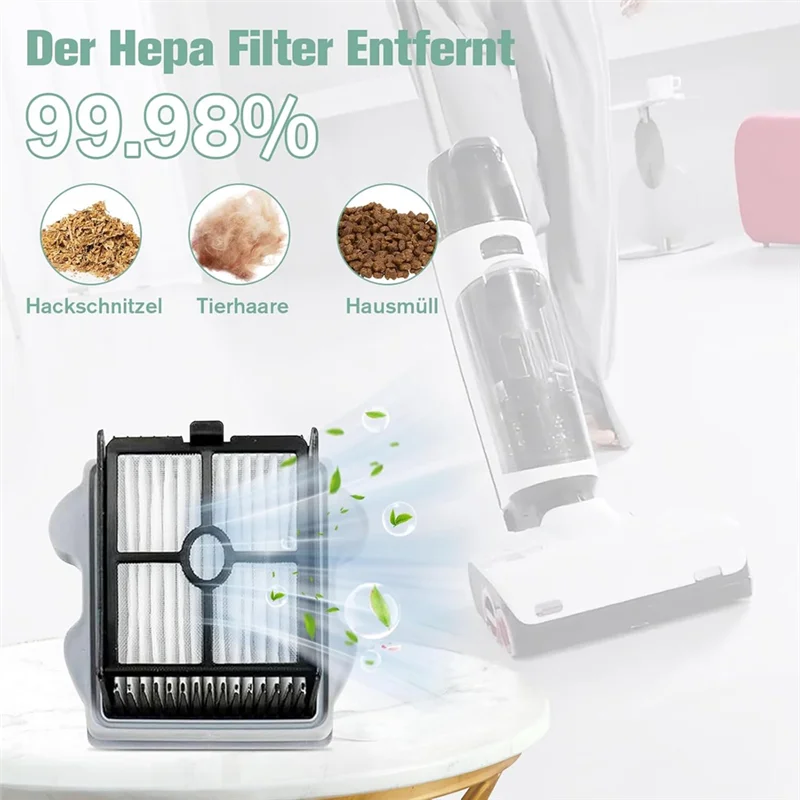 ABZA-مجموعة فرشاة بديلة ومرشحات Hepa للمكنسة الكهربائية Roborock Dyad Pro/Dyad Pro Combo الذكية اللاسلكية الرطبة والجافة