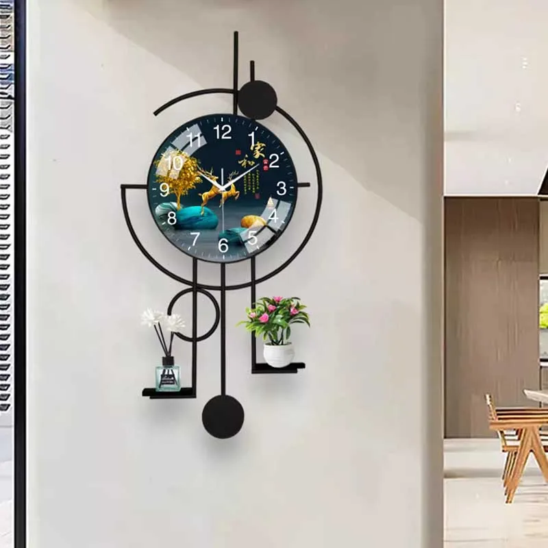 Minimalism Vintage Wall Clocks Light Luxury Home Chinese Style Light Luxury Wall Clocks Abstract Reloj De Pared Home Decoration