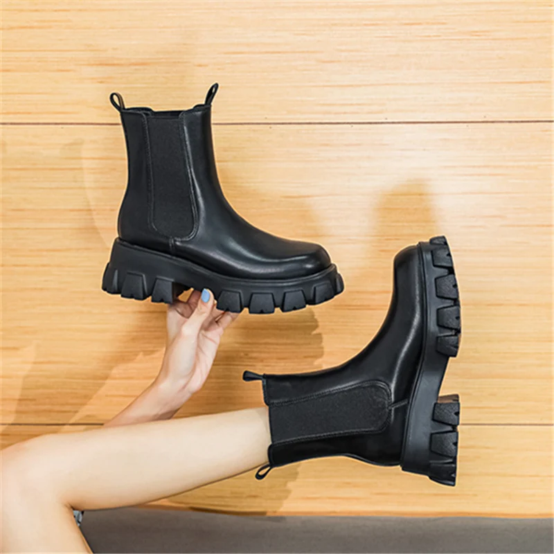 Women\'s Rubber Boots Shoes  Chelsea Boots-Women Luxury Designer Winter Footwear Round Toe Rain Lolita Ankle 2023 Fashion High He