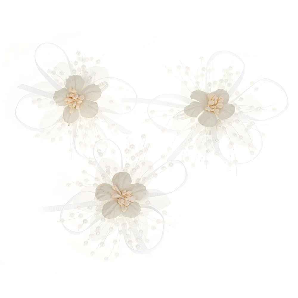 

Girl's Pretty Hair Clip with Beaded Flowers Hypo-allergenic Headwear for Birthday Stage Party Show Dress up