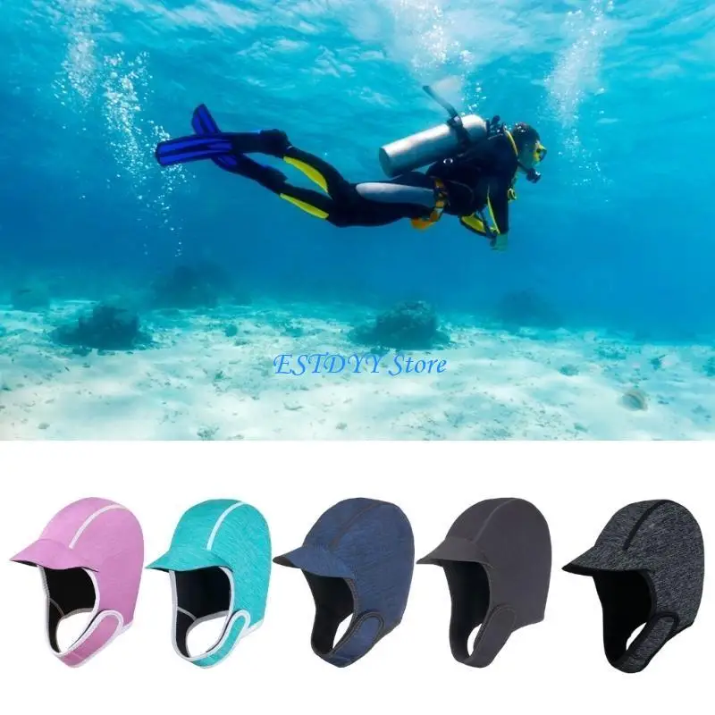 G6DE Diving Hood 2mm Neoprene Diving Cap Headgear Thermal Wetsuit Hood Cap Swimming Cap for Surfing-Kayak Rafting-Water Sport