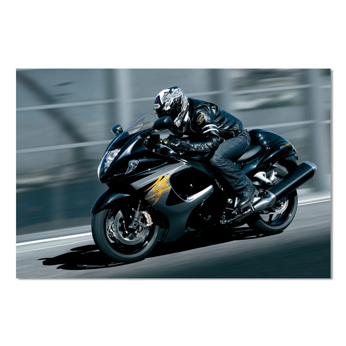 Superbike HAYABUSA Suzuki GSX1300r Black Motorbike Posters HD Picture Wall Art Canvas Prints Modern Painting for Home Room Decor