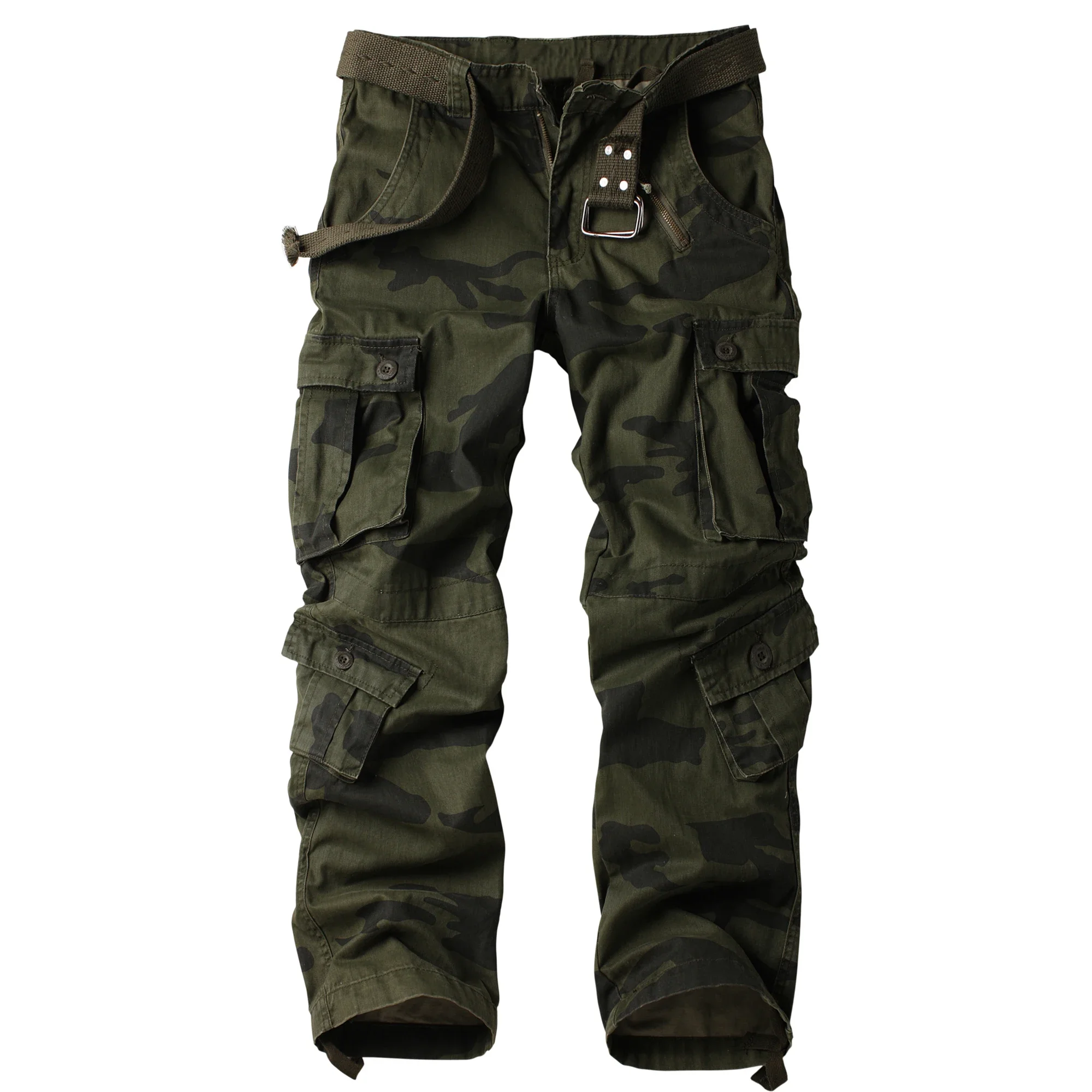 AKARMY Men's Hiking Pants  Climbing Casual Cargo Pants Military Army Camo Pants Combat Work Pants 8 Pockets(No Belt)