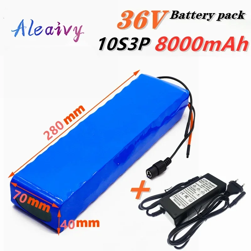 

36V Lithium Battery 36V 8Ah Electric Bike Battery Pack 10S 3P 36V 7800mAh 18650 Battery For 500W E-Bicycle Bike Belt 15A Bms NEW