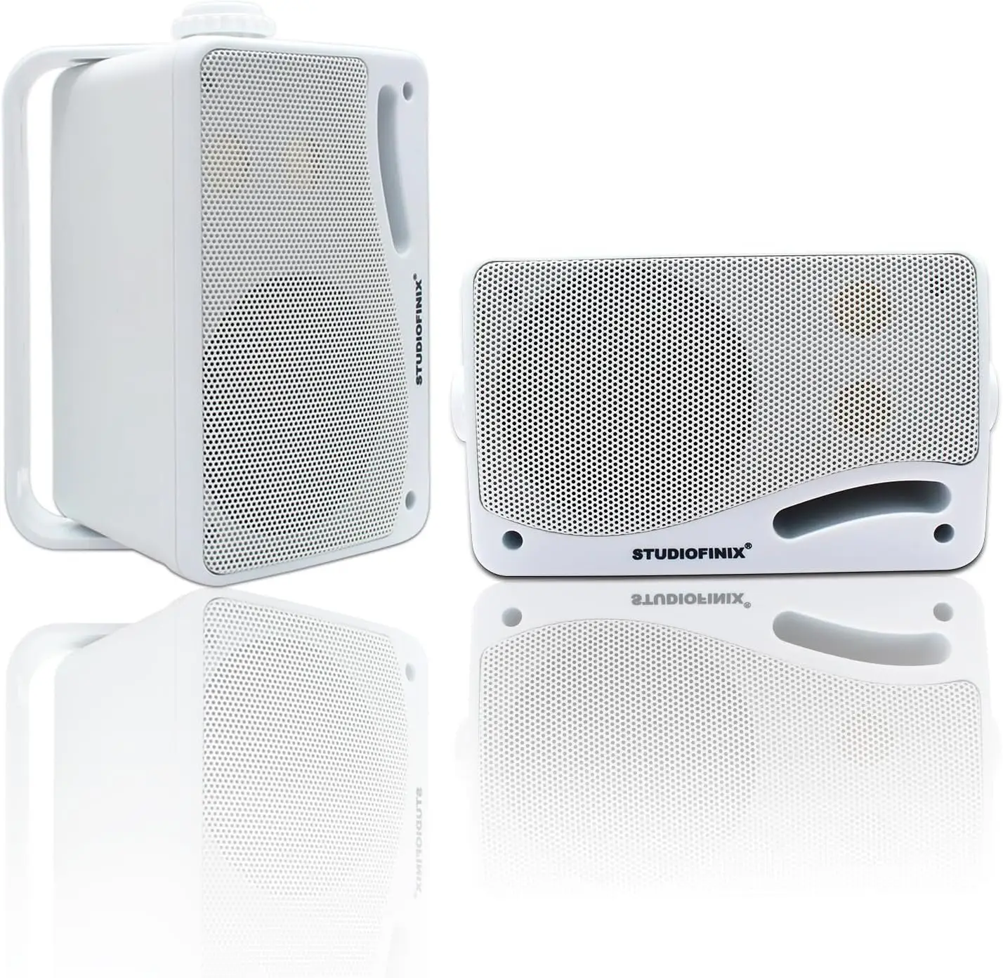 STUDIOFINIX 3.5'' 2PCS 200W Passive Wired Outdoor Speakers - Waterproof 3-Way Premium Wall Mount Speakers, Superior Sound