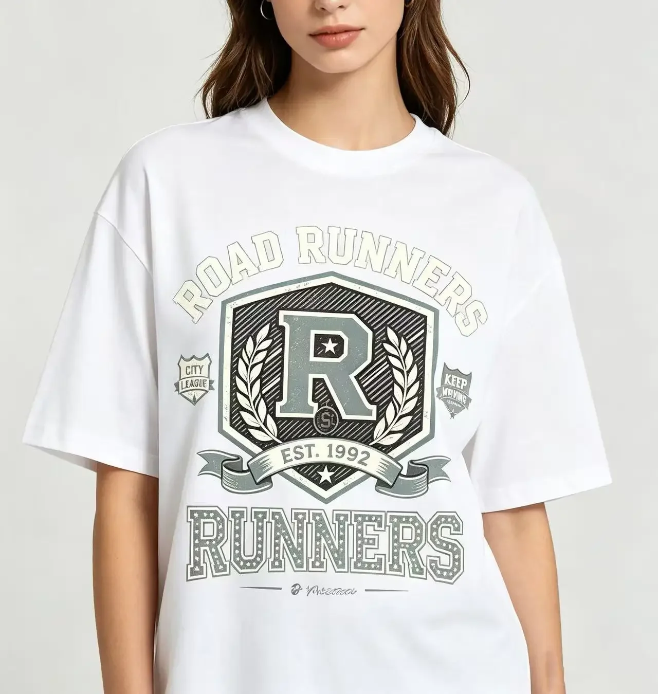 Unisex Road Runners Letter R Vintage College Badge Graphic T‑Shirt Men Women Retro Athletic EST 1992 Print Casual Short Sleeve Tee