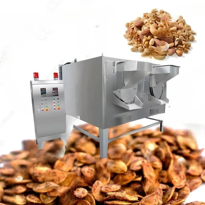 Commercial Drum Rotary Roaster Machine 50-300kg/h Gas Small Peanut Nut Roasting Machine