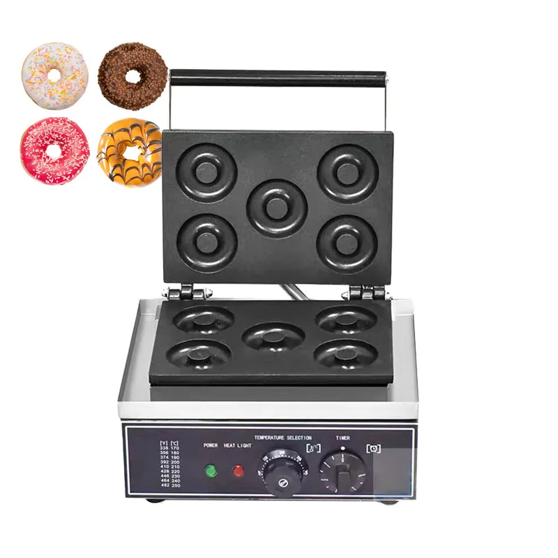 

220V/110V Commercial Donuts Snack Mould Bake Crispy Machine Donuts Machine 5 Cells Donuts Restaurant Scones Baking Equipment