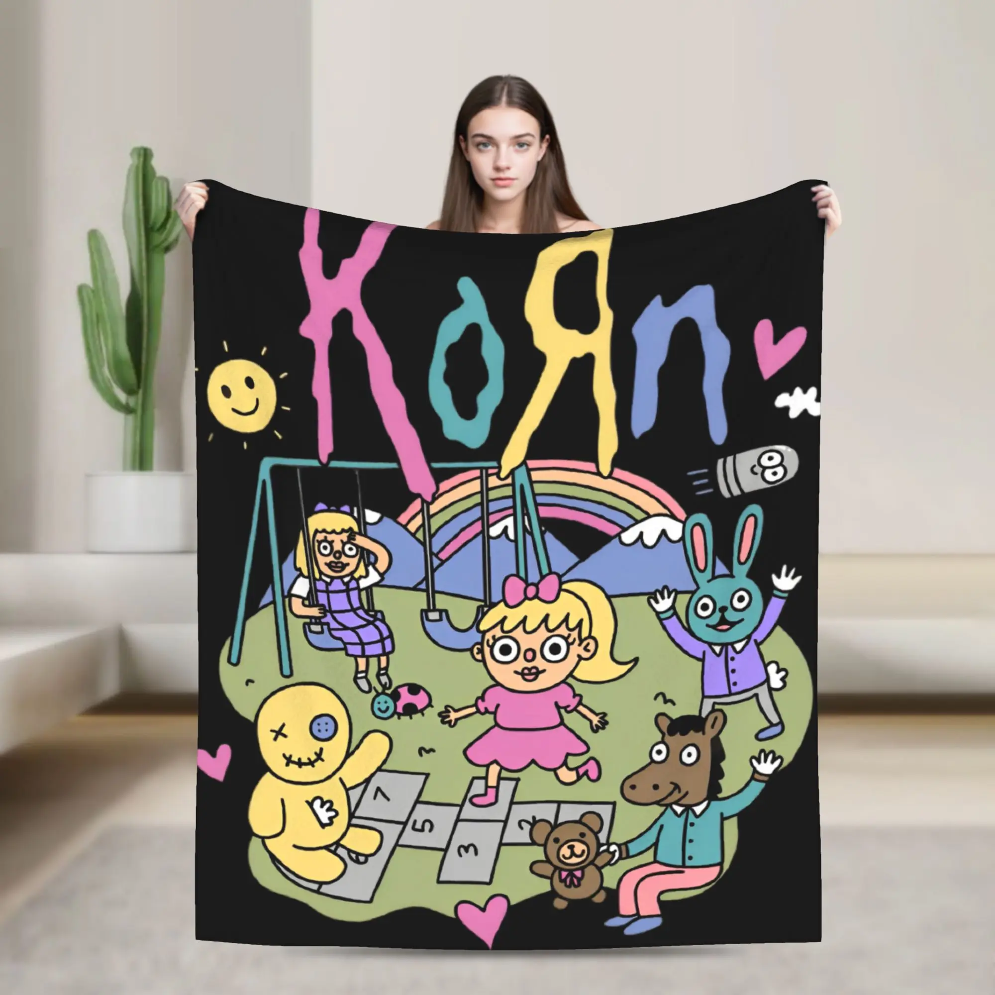 Rock Band Korns Flannel Blanket Ftl 25 Follow The Leader  Awesome Throw Blankets for Home 200x150cm Bedspreads