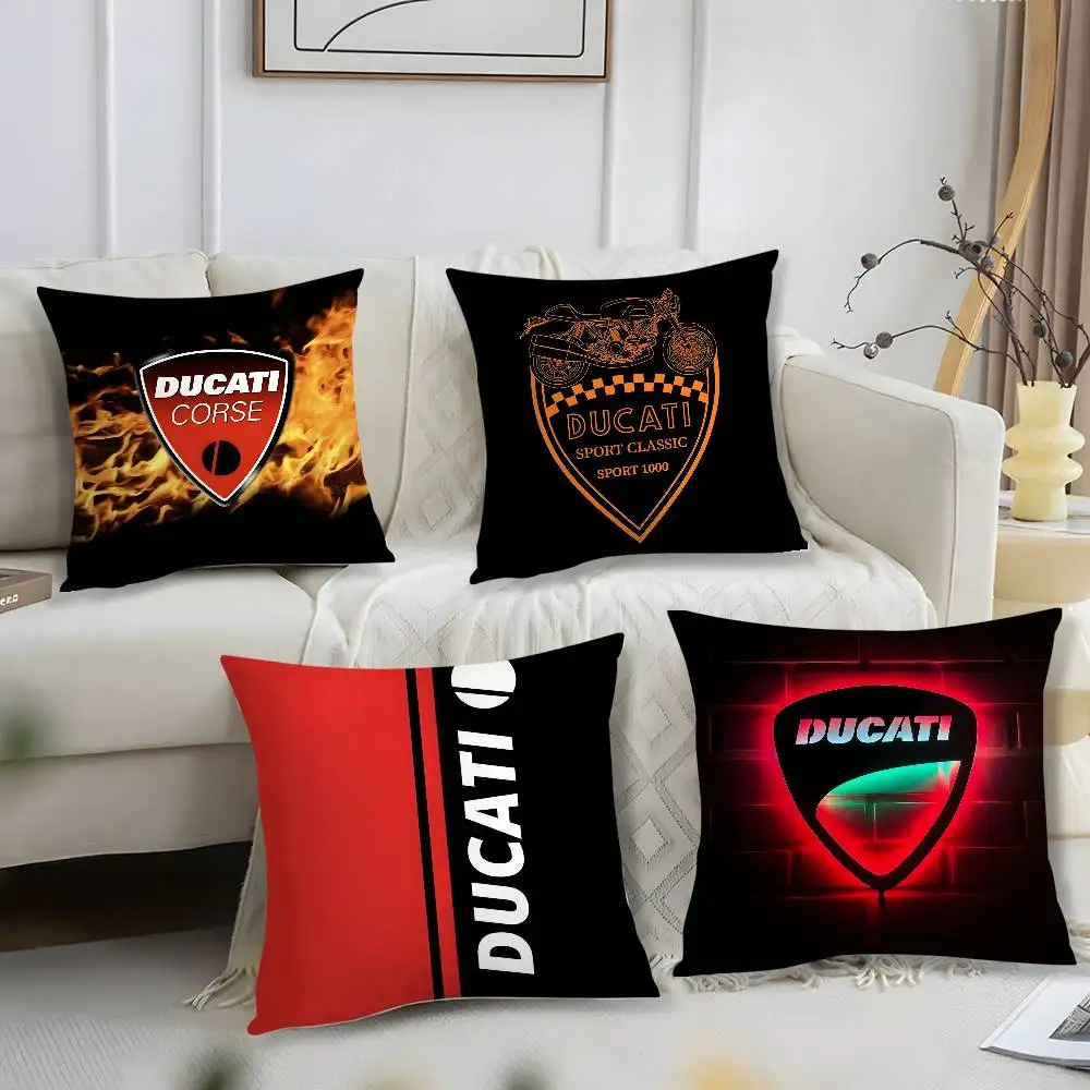 D-DucatiES Italien Kissenbezug, kurz, Plüschdruck, Kissenbezug, quadratisch, Dekokissenbezüge, Sofa, Heimdekoration