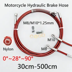 30cm-500cm Motorcycle Brake Hose Hydraulic DOT Line Cable 8mm 10mm Banjo for Suzuki Kawasaki Yamaha Pipe Line Braided oil hose