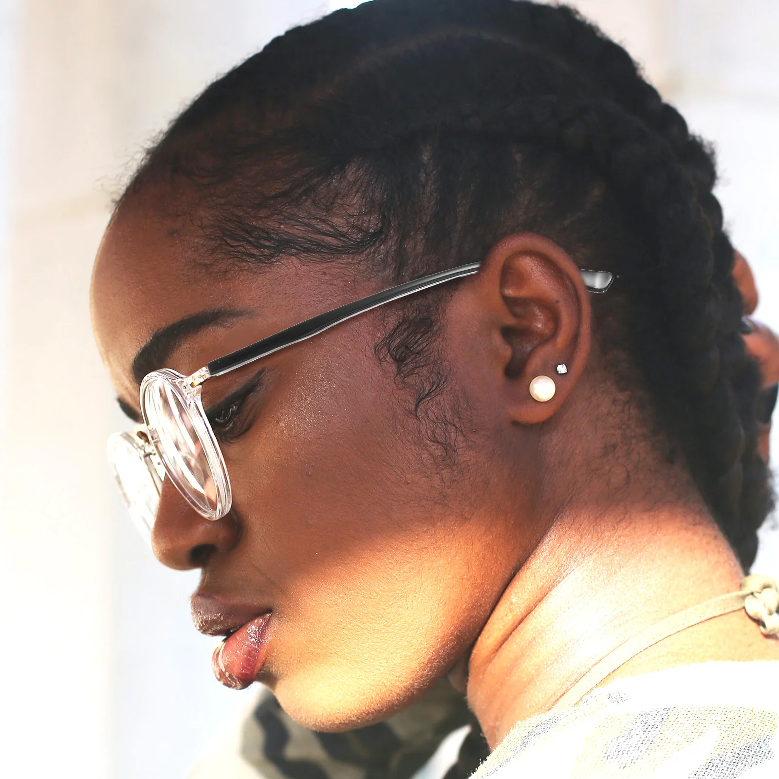 

1Pair Universal Glasses Temple Replacement Sturdy Plastic Metal Eyeglass Arm Legs Firm Stable Safe Comfortable Simple Appearance