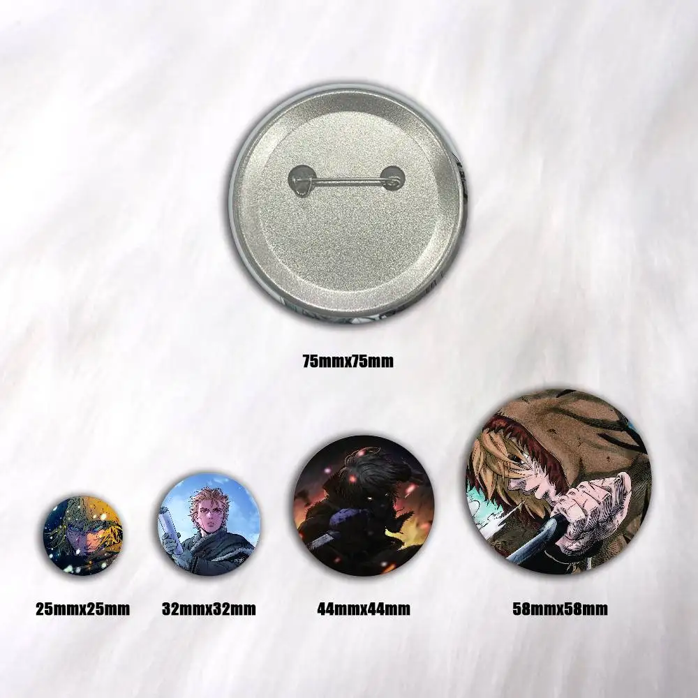 Anime Vinland Saga Creative Round Button Badges Pin Brooch Backpack Jewelry Gift