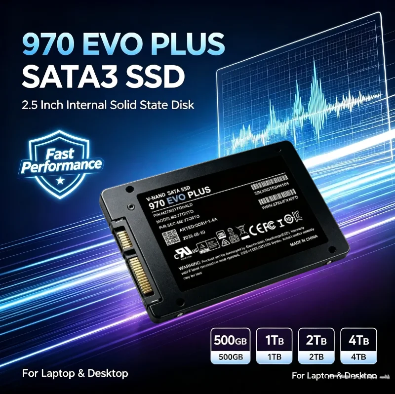 4TB Solid State Disk SSD 970Evo PLUS 500GB 1TB 2TB Internal HDD Hard Drive Sata3 2.5 Inch For Laptop Microcomputer Desktop