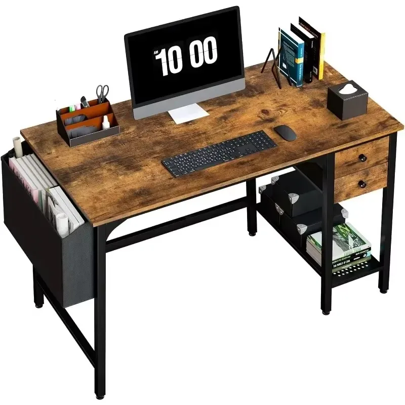 Computer Desk with Drawers -  Work Small Desk for Bedroom Home Office, Simple Study Writing Table