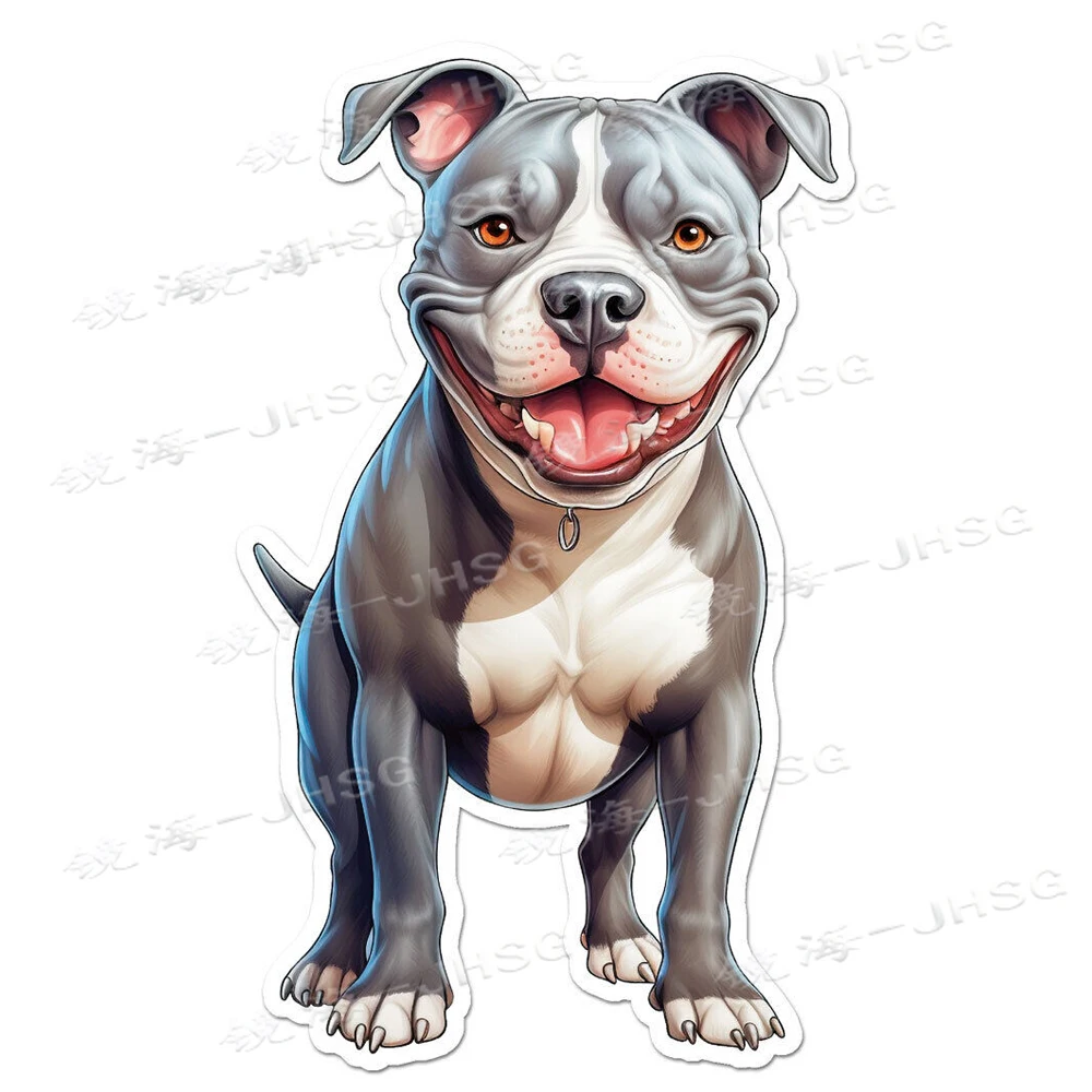 Smiling Pitbull Dog Vinyl Decal Sticker - Creative Car Decal and Decal - Waterproof Scratch Sticker - Customizable Support