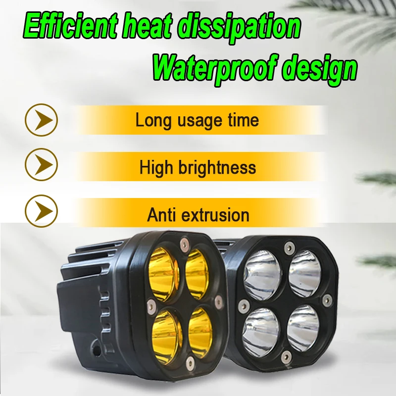 3 Inch LED Motorcycle Driving Lights Work Light Motorcycle Spotlights Watertproof Offroad Fog Lamp 20W/40W 12V/24V Square Circle