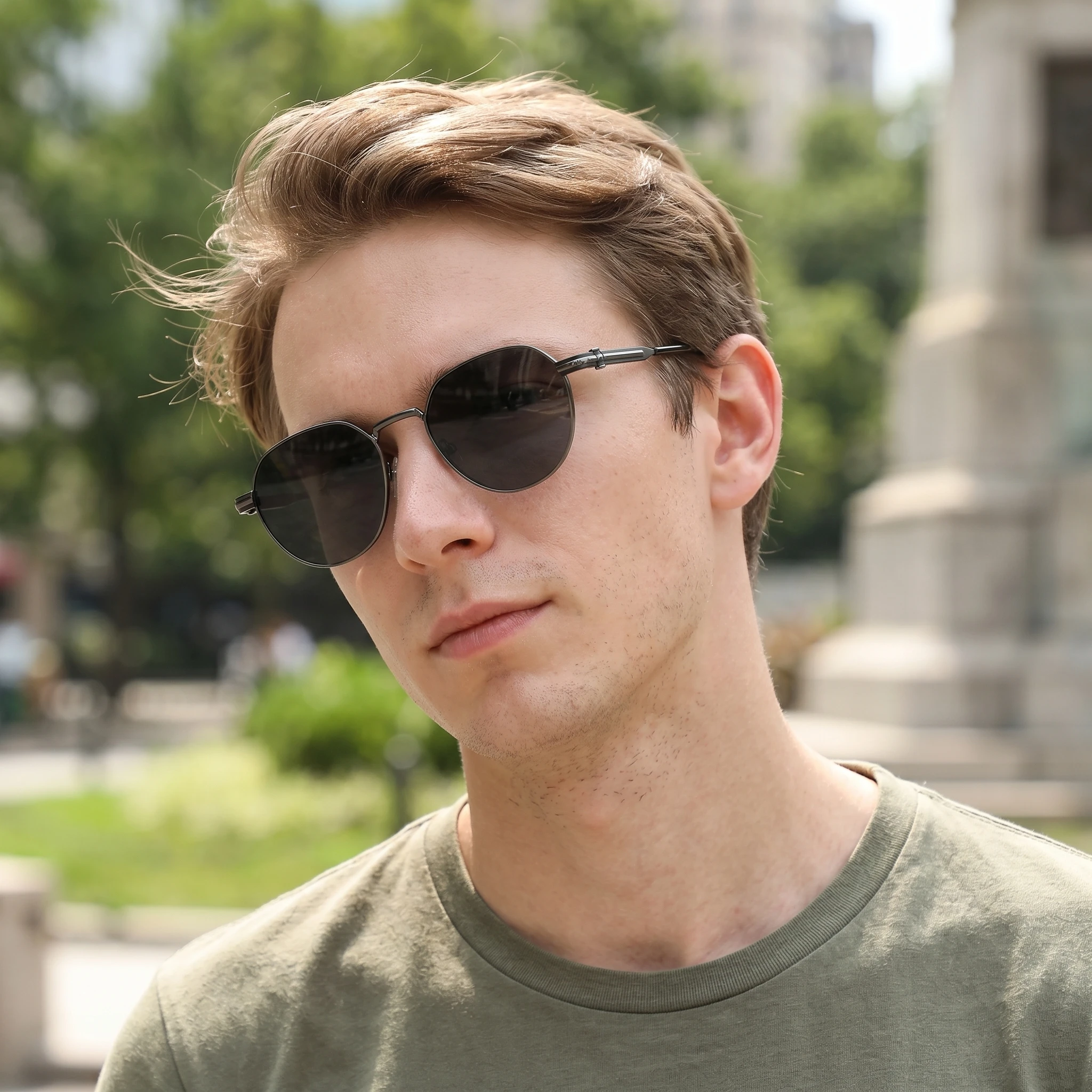 Unisex Retro Octagon Sunglasses Alloy Metal Frame HD Polarized Pilot Shades Lightweight Anti-Slip Legs Comfortable