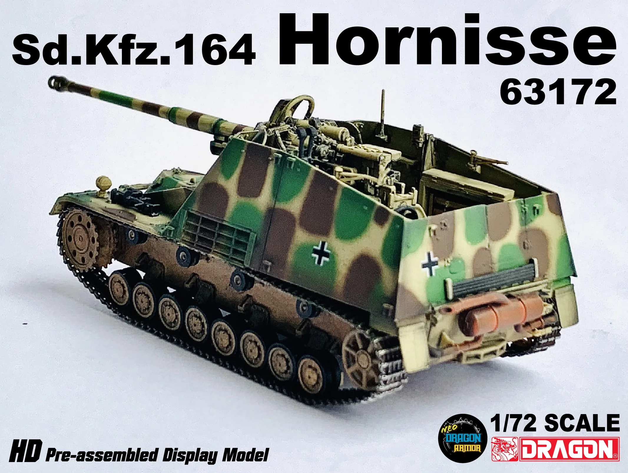 Dragon DML 1/72 Scale German Tank Model Sd.Kfz.164 Hornisse Plastic Toys NO.63172 Collection for Figure