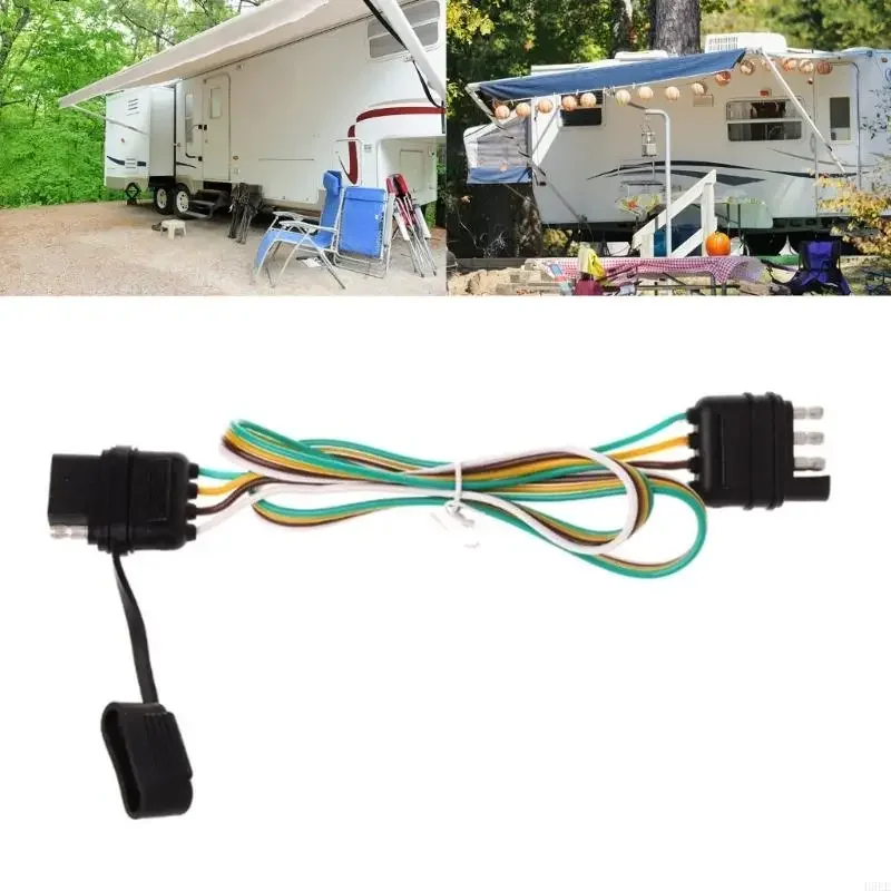 

Universal 4 Pin Electrical Connector Shock Resistant ABS Housing No Tool 4 Wire Trailer Light Adapter Weatherproof D7YA