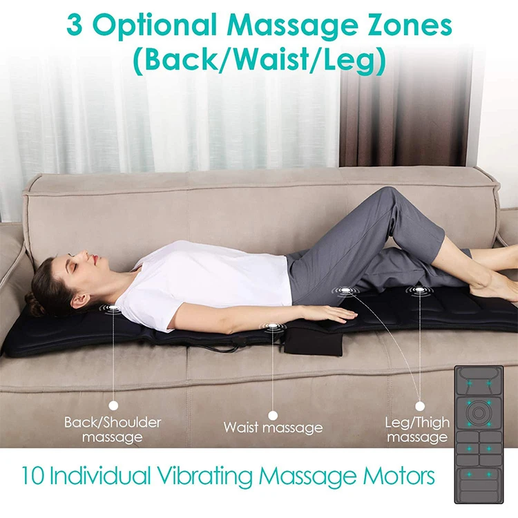 Wholesale Neck Kneading Shiatsu Full Body  Cushion Vibrating Back Massager Mattress