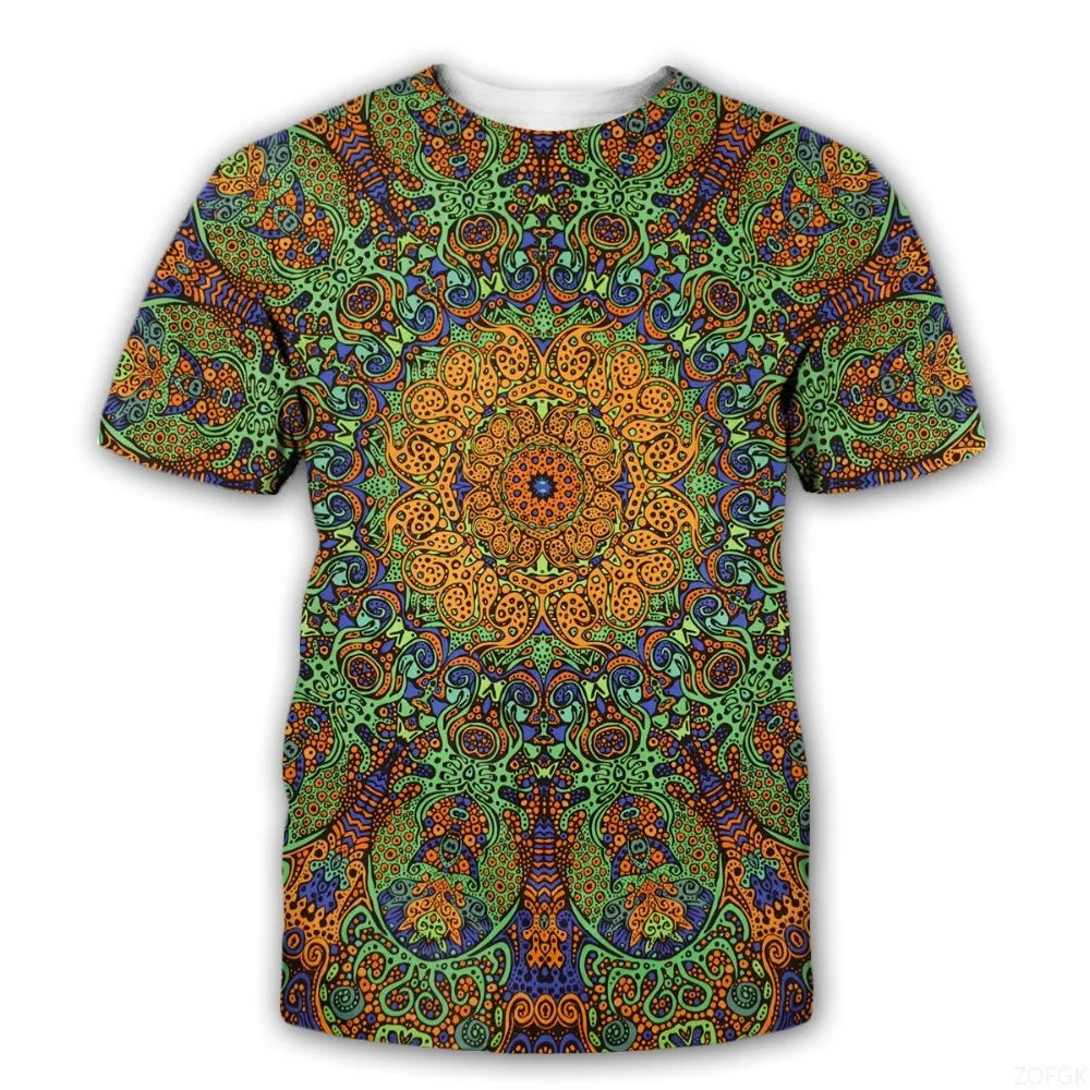 New Mysterious Symbols Trippy 3D Print T-Shirts Men Women Glow in the Dark Short Sleeve Tshirt Oversized Tees Tops Kid view 6