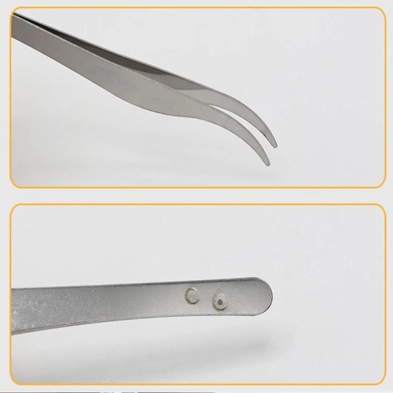 Slant Tip Tweezers for Detailed Beauty Care Stainless Steel, Makeup & Salon Use