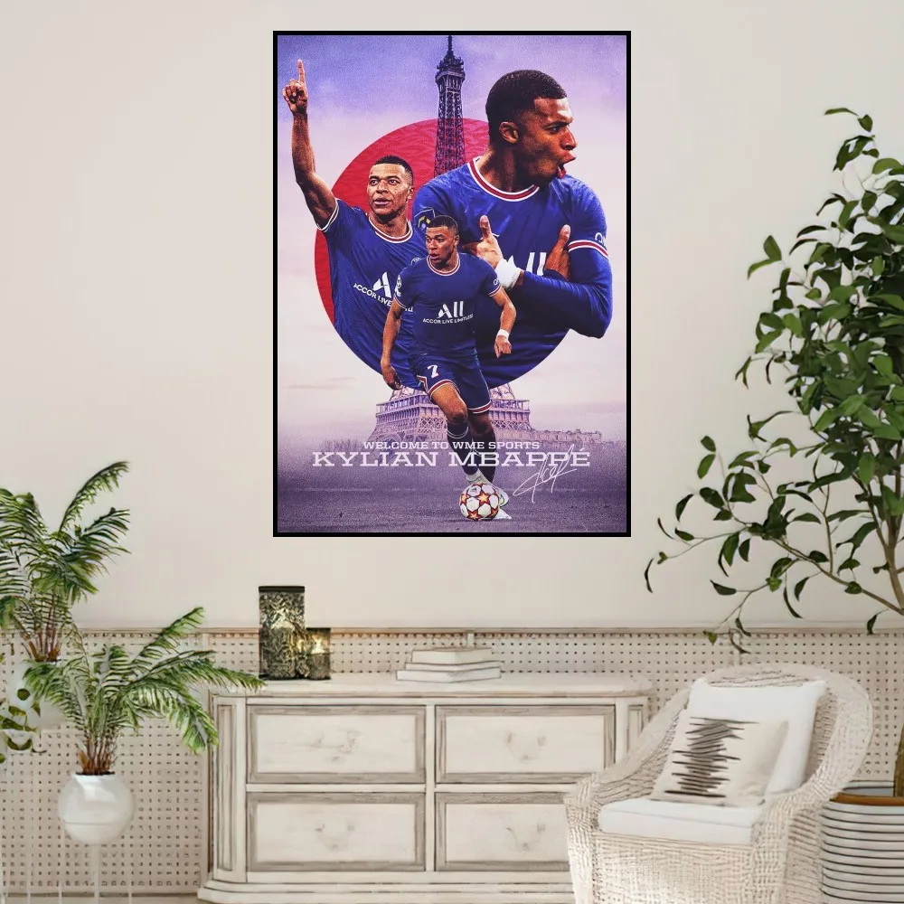 Football Cool-M-Mbappe Superstar Poster Prints Wall Sticker Painting Bedroom Living Room Decoration Office Home Self Adhesive