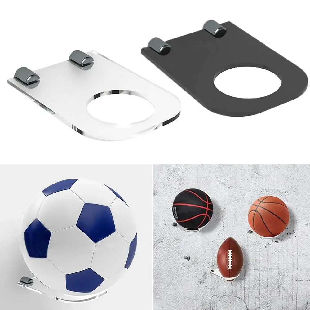 

Acrylic FootBall Display Stand Durable Space Saving Wall Mount Ball Support Multifunction Load-bearing Basketball Holder