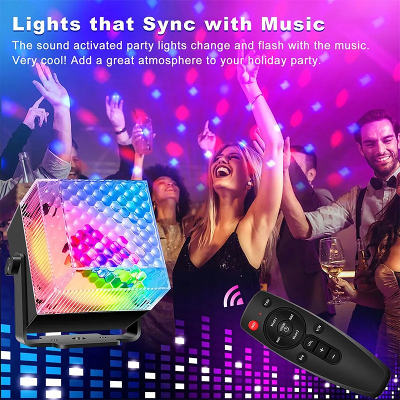 ديسكو مصابيح حفلات RGB ديسكو ستروب المرحلة العارض 2 في 1 تأثير الديسكو والضوء الليلي مزامنة الموسيقى للمنزل الرقص عيد ميلاد ديكور #4