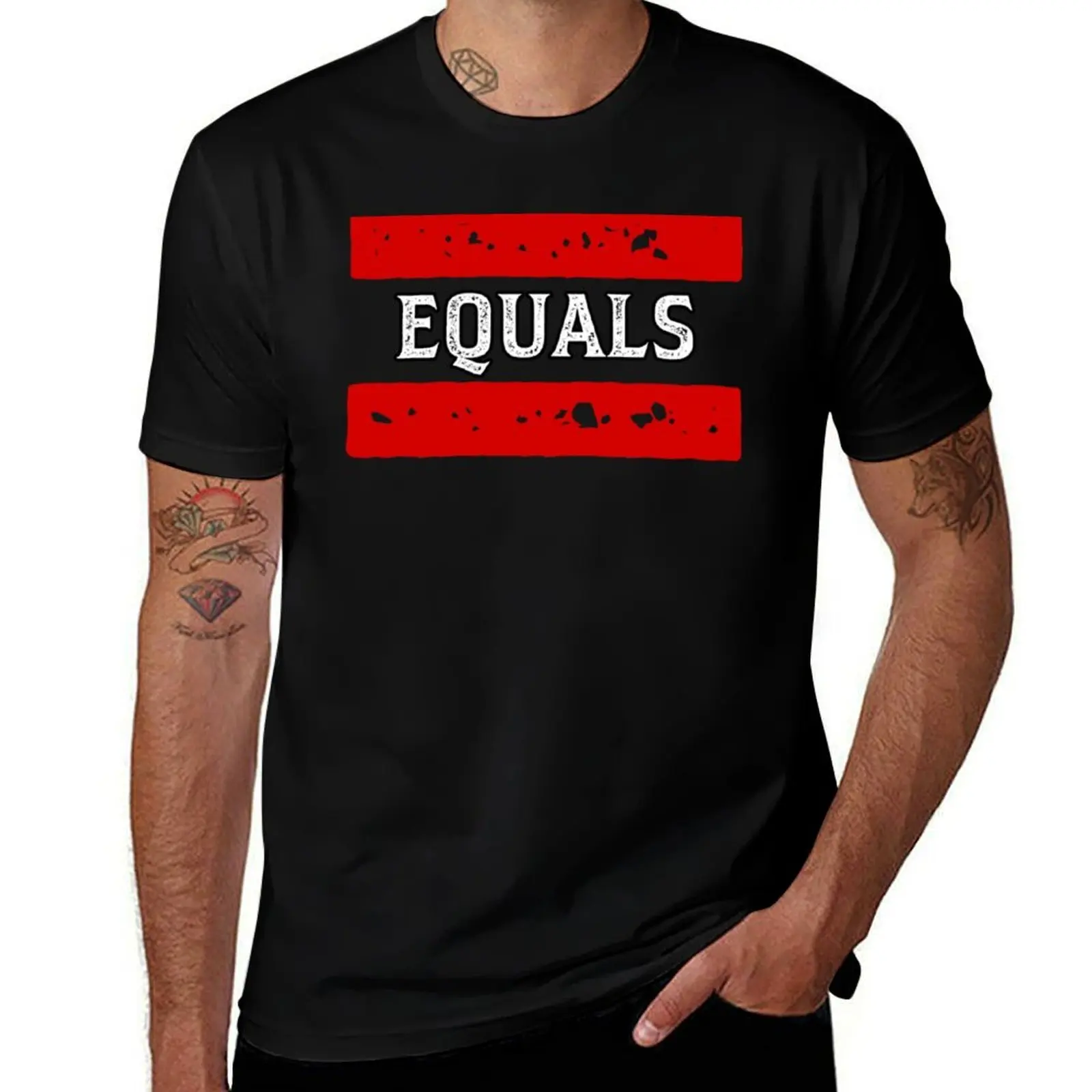 Equals T-Shirt Basic Solid Color Short Sleeve Cotton Top