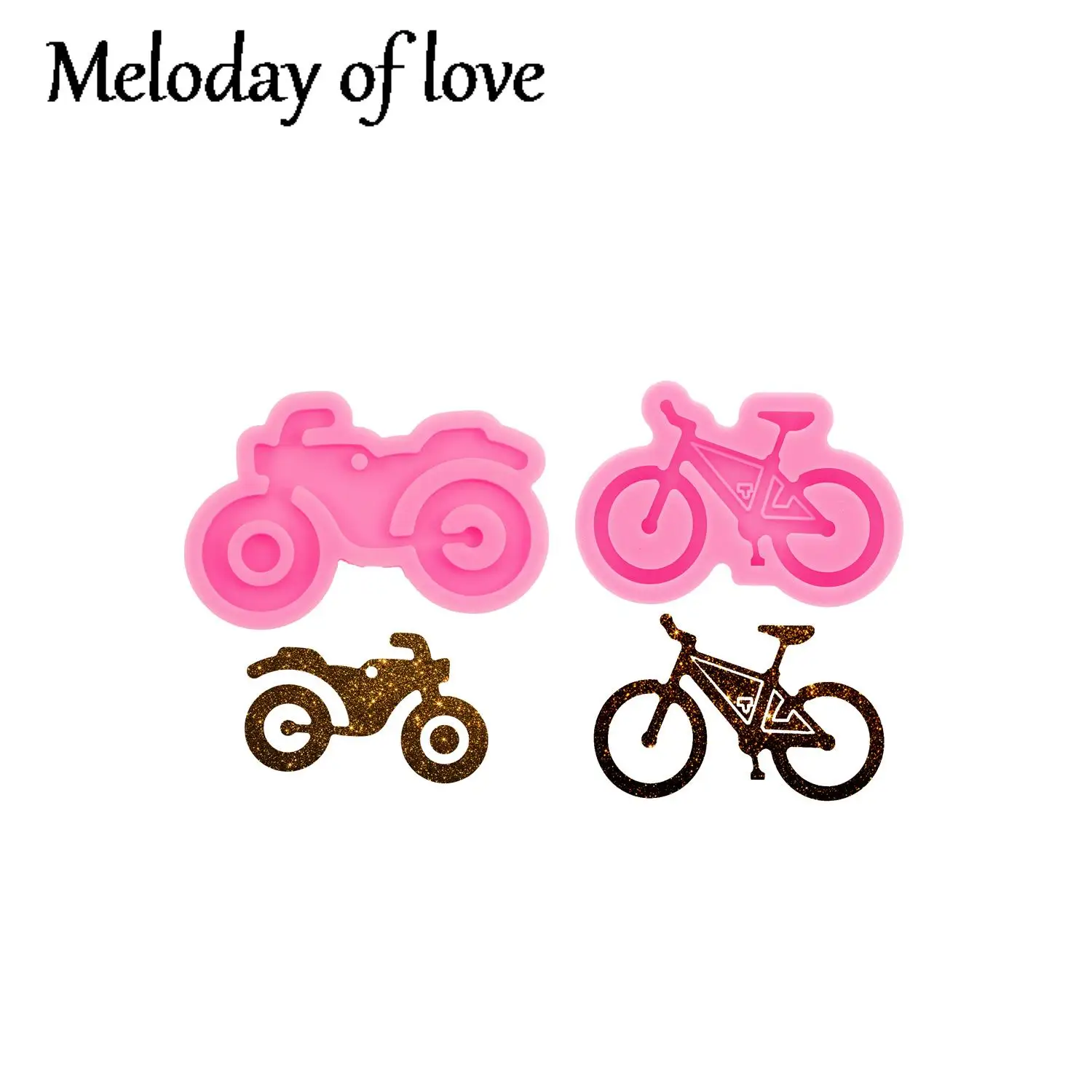 Glossy Epoxy Bicycle Resin Molds, Bike Silicone Mould DIY Art Crafting, Motorcycle Chocolate Cake Molds DY0556