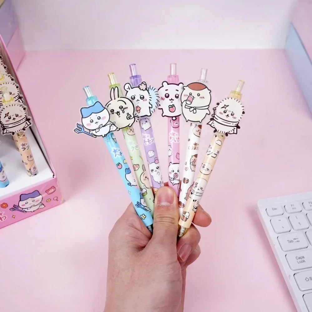 1-48pcs Cartoon Chiikawa Usagi Hachiware Character Patch Press Pen Black Gel Pen Student Stationery Supplies Back-to-School Gift view 3