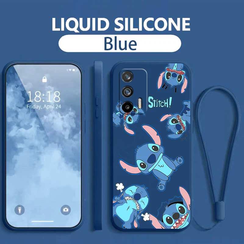 Stitch Anime Lilo For OPPO Realme GT Neo 5 GT 3 2 C55 33 35 30 S 240W SE Neo3 2 Q5 3 5g Liquid Rope Phone Case