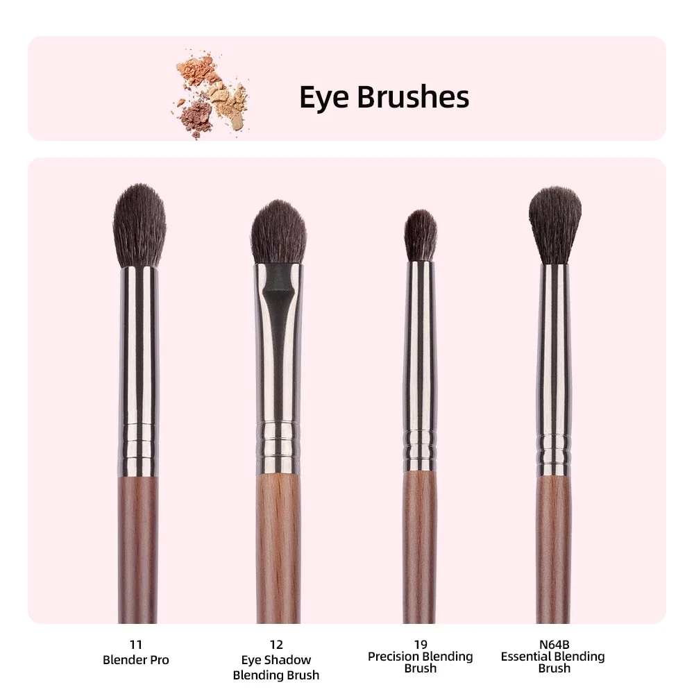 OVW Goat Hair Makeup Eyeshadow Brushes Set 4Pcs XQ111219N64b