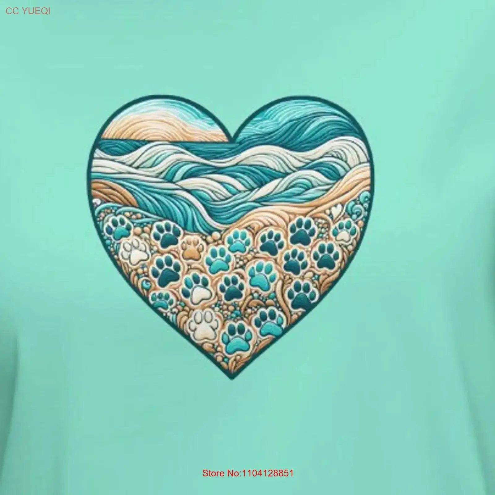 

T shirt for the dog lover Costal themed Perfect summer Heart Paw prints Softstyle vintage Washed fashion streetwear Unisex