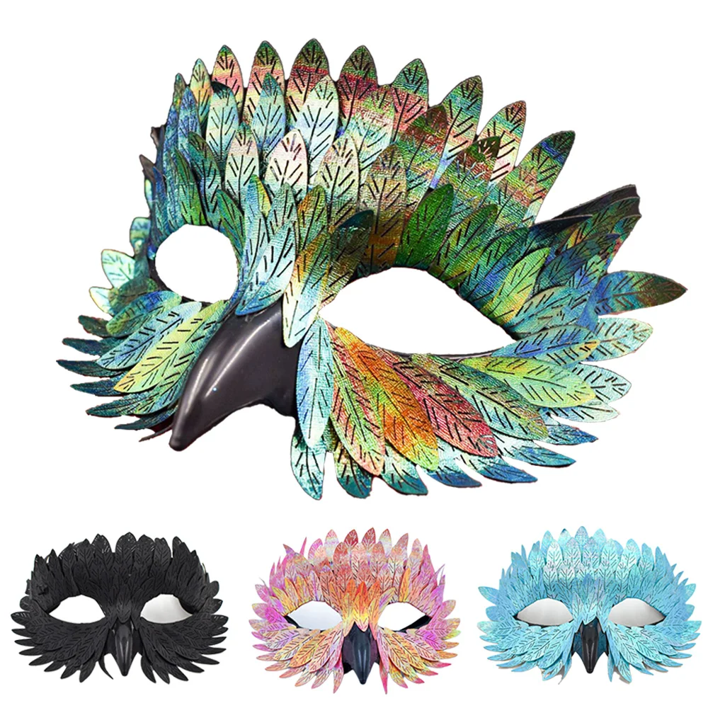 

Women Bird Beak Eagle Mask Cosplay Owl Feather Half Face Masks Masquerade Halloween Carnival Dress Up Party Costume Props