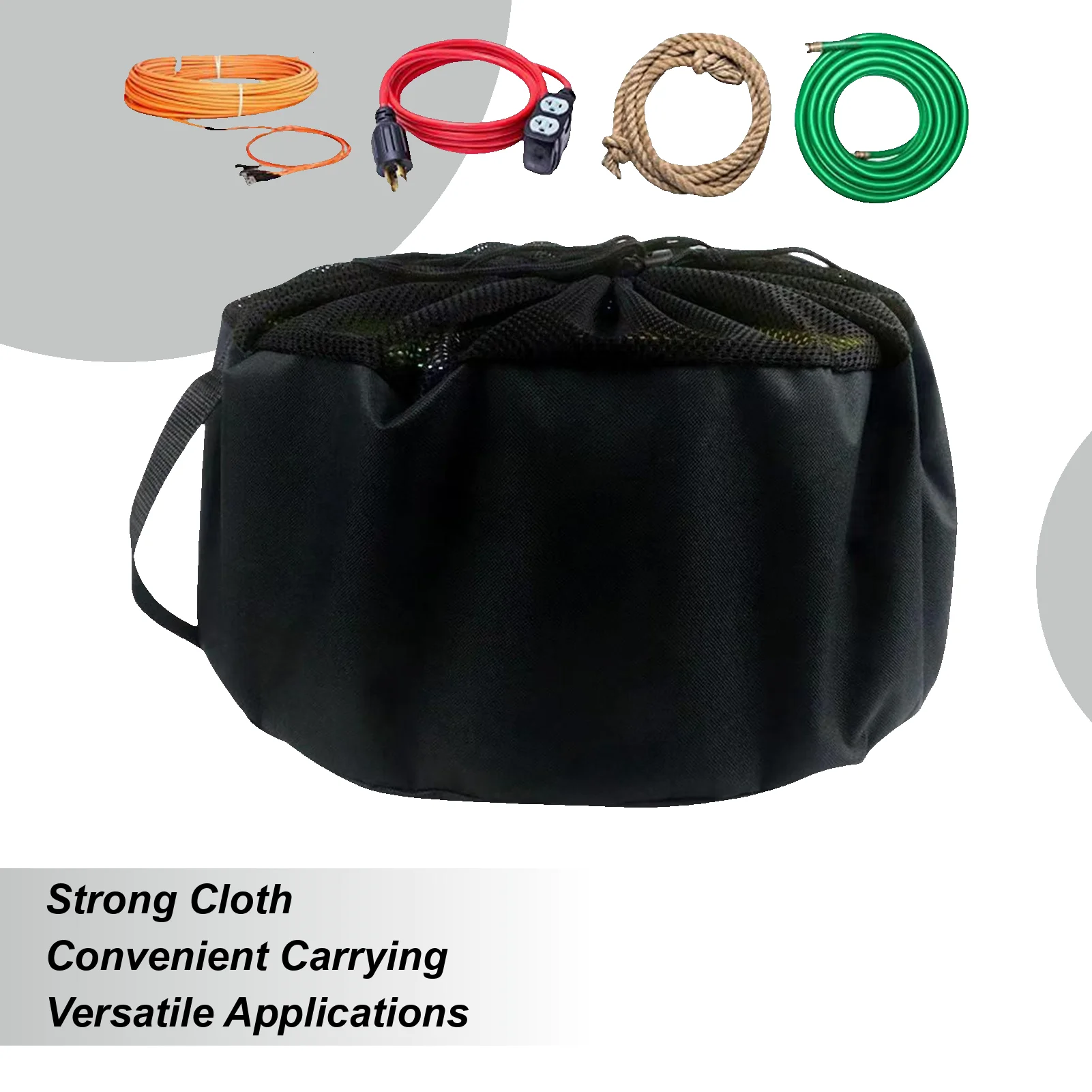 RV Hose Storage RV Storage Bags Breathable Mesh Top Carrier For Trailer Camping Travel Outdoor Garden Irrigation Mobile Home