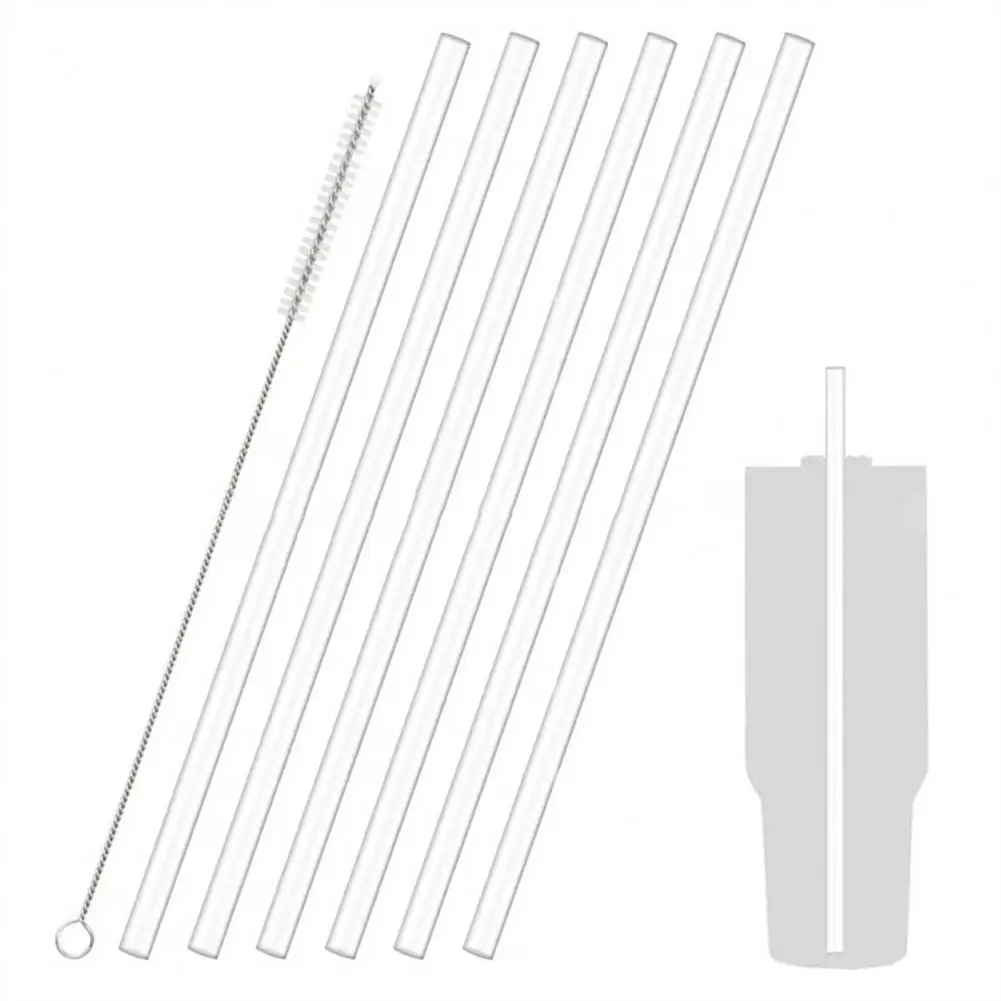 1 Set Durable Straw Stick  with Cleaning Brush Eco-friendly Replacement Straw  20/30/40 OZ Adventure Travel Tumbler Straw