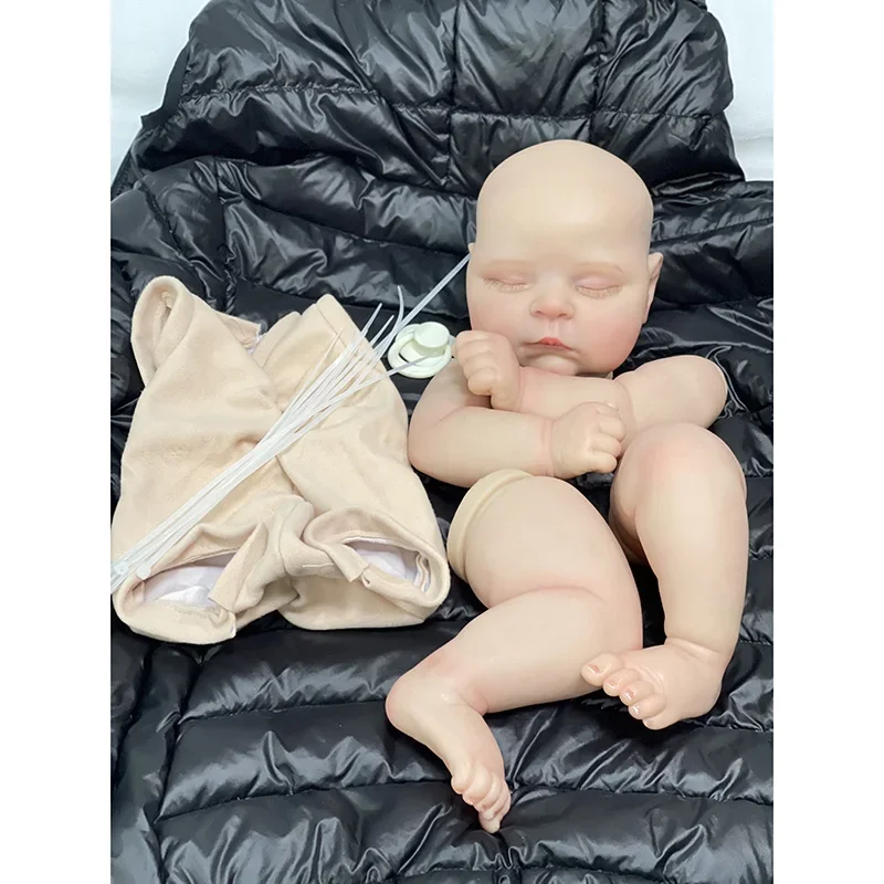 21Inch Al Geschilderd Reborn Doll Kit Perziken 3D Skin Tone Met Zichtbare Aderen Bebe Reborn Kit Met Doek Lichaam geschilderd Haar