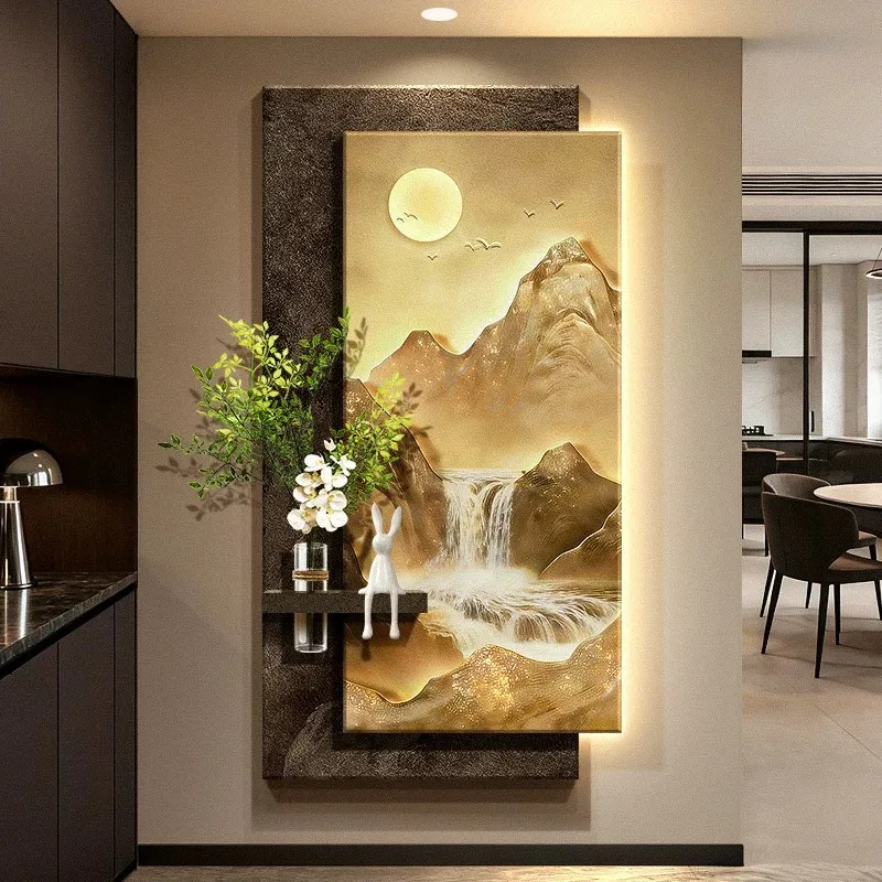 Back to Jinshan Entrance Decorative Painting Flowing Water Shengcai Corridor Hanging Mural Lights