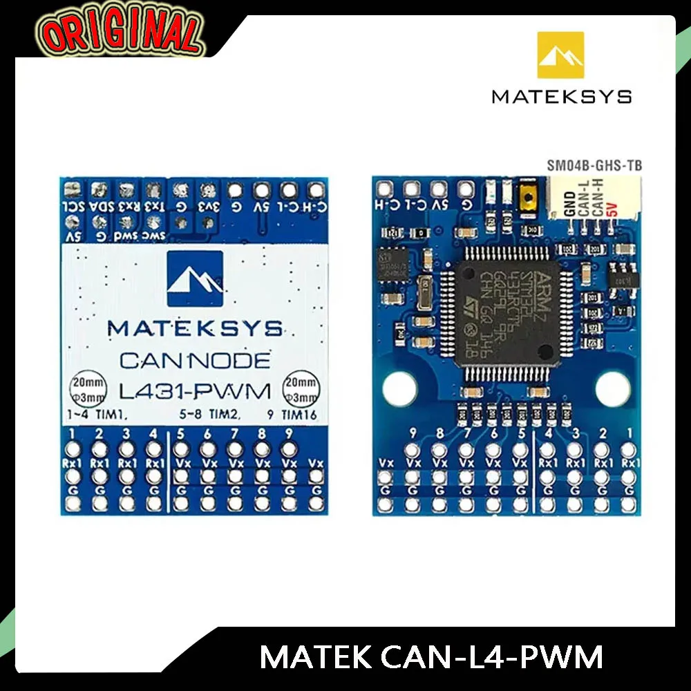 

MATEKSYS CAN-L4-PWM Adapter | DroneCAN to PWM Converter, AP_PERIPH | Supports PWM/CAN Servos, DShot/CAN ESCs for RC Drones