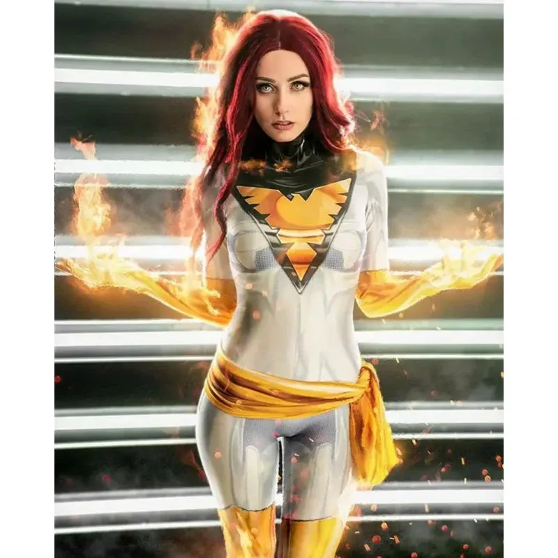 Adulti bambini Dark Phoenix costume cosplay Rosso Nero Verde Bianco Jean Grigio Vestito X-Men supereroe zentai tuta Tuta di Halloween