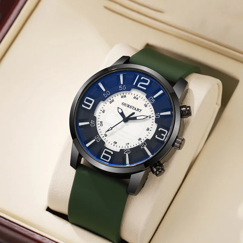 Men's Quartz Personalized Watch Trendy Silicone Strap Student Male Watch for Daily Wear School Outdoor Sports Fashion Wristwatch