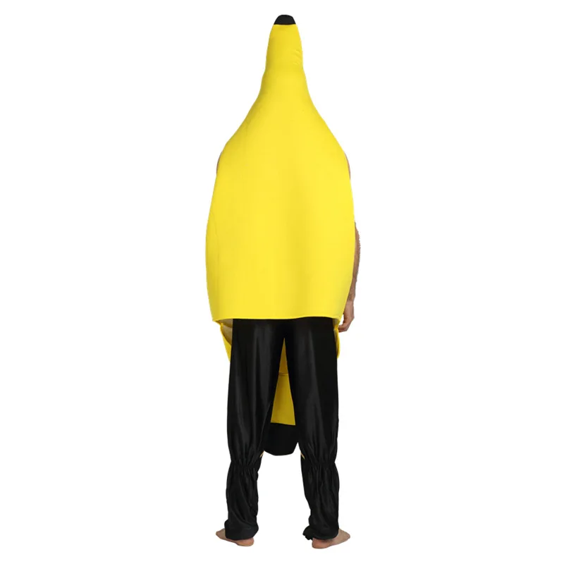 Adult Kids Unisex Funny Banana Cosplay Costume Suit Yellow Halloween Fruit Fancy Party Festival Dance Dress Costume view 4