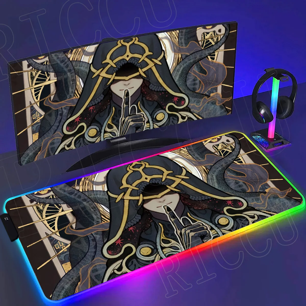 RGB XXL 400x800mm Lord of the Mysteries Mouse Pad PC Gaming Accessories Keyboard Popular Anime LED Desk Mat Expansion Mouse pads
