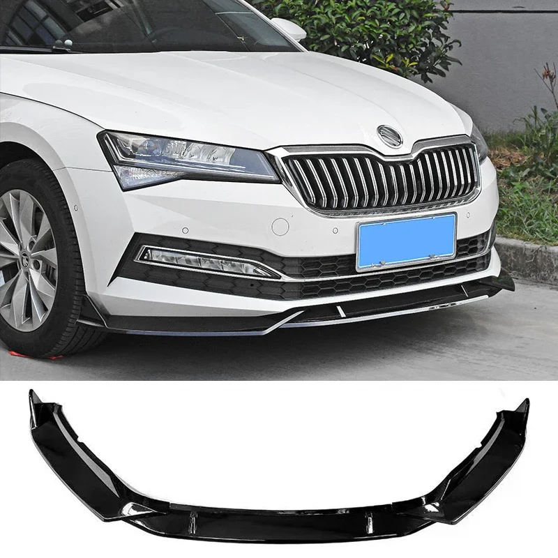 Front Bumper Spoiler for SKODA SUPERB Front Skirts Splitter 2019 To 2022 Car Body Kit Accessories Transform The Style