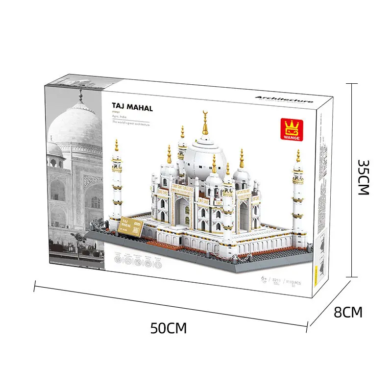 Taj Mahal India Architekturbausteine-Set, weltberühmtes Wahrzeichen-Modellbausatz, pädagogisches kreatives Spielzeug