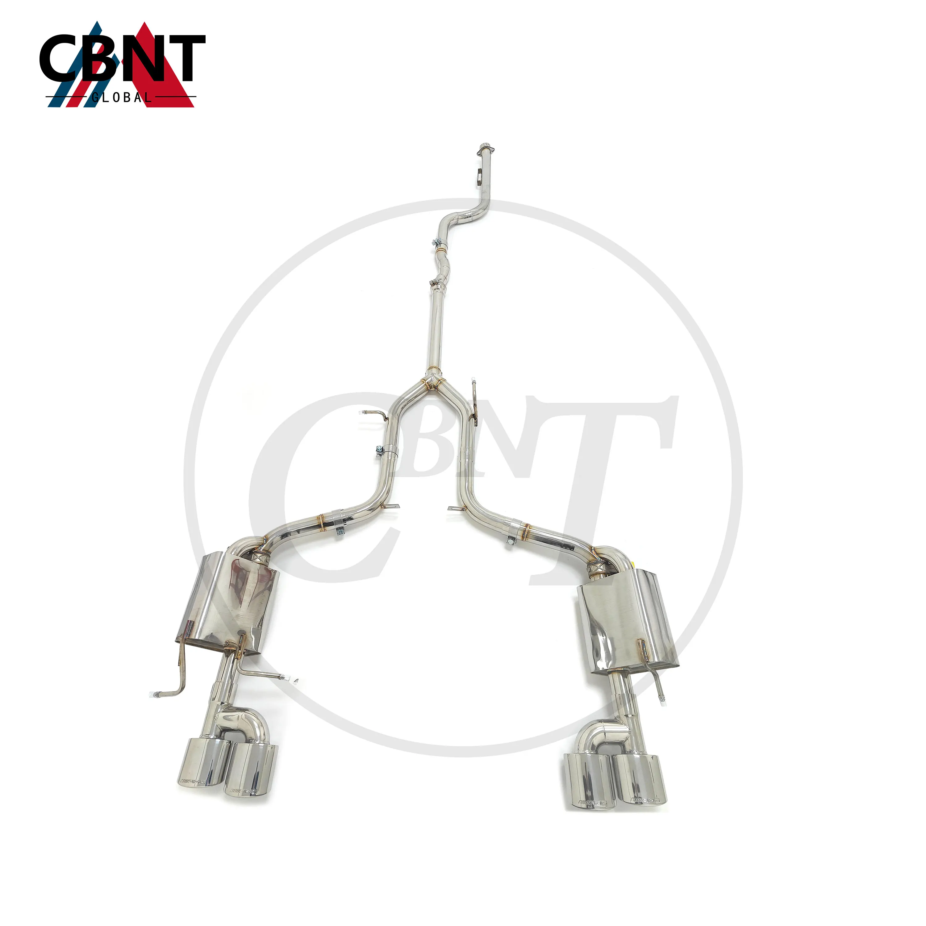 

CBNT Valved Exhaust Pipe for Mercedes Benz C63 AMG W204 C180 C200 C250 2008-2014 SS304 Catback with Valve Muffler & Front Pipe