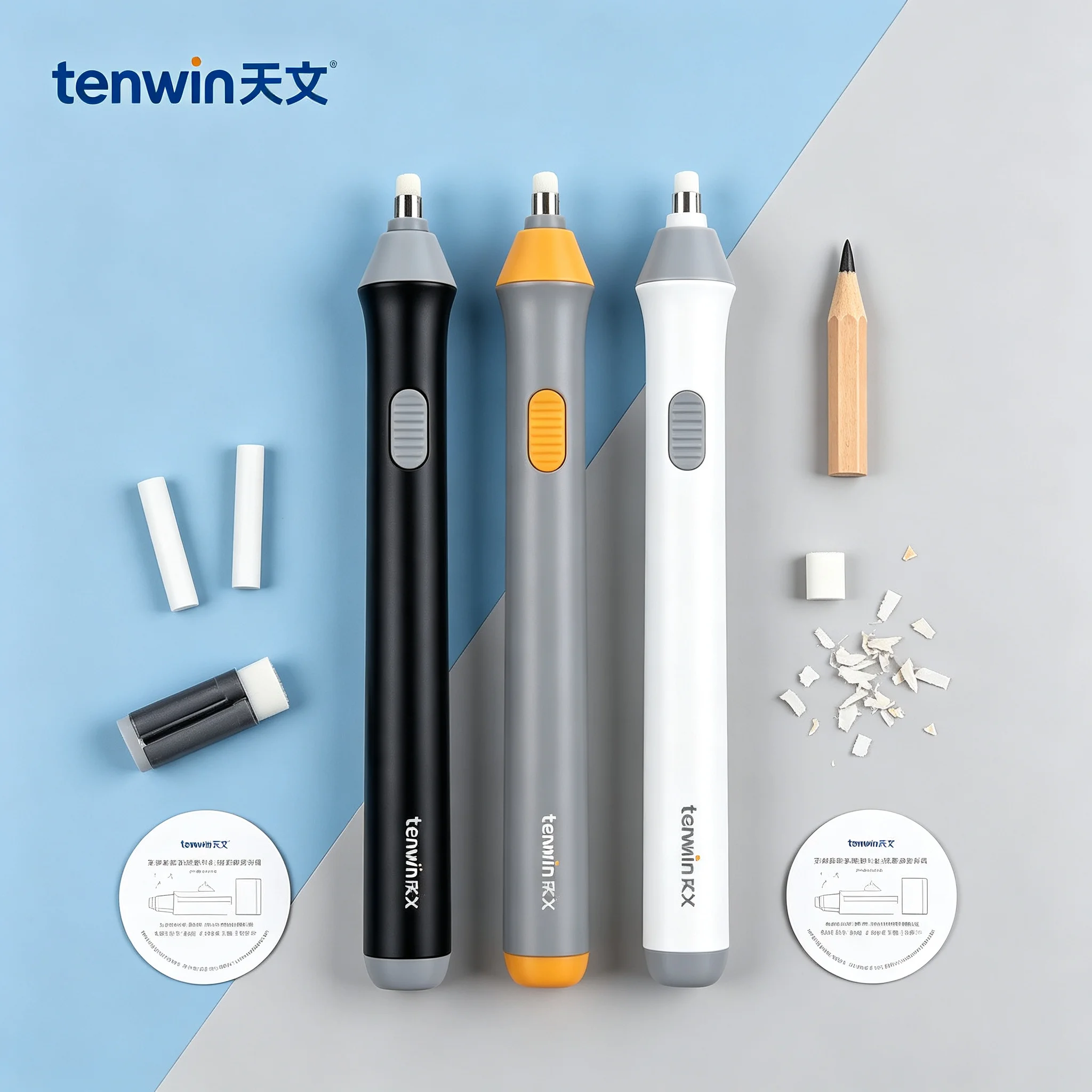 Tenwin Portable Rotary Electric Eraser, Art Sketch Correction Device, Battery Operated Stationery for Charcoal Paintings & Art E